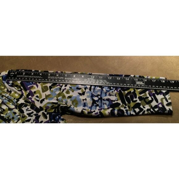 𝅺cable & GAUGE Fitted Pullover Top, Blue/White/Black/Purple print, NWOT, Size S - Picture 7 of 9